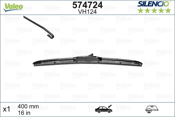 Щетка-дворник лобового стекла, пассажирская VALEO 574724 цена, от 15.22 USD