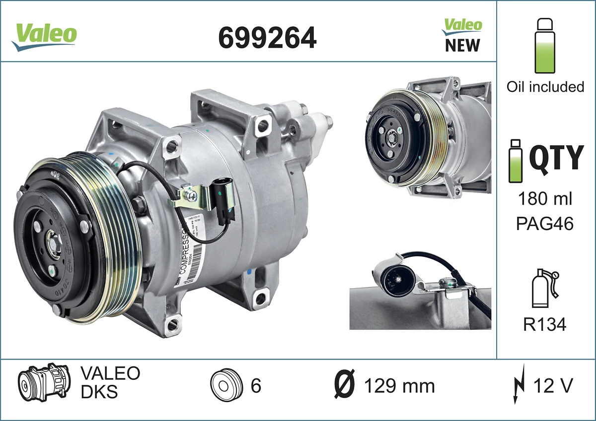 699264 VALEO Компрессор хладагента