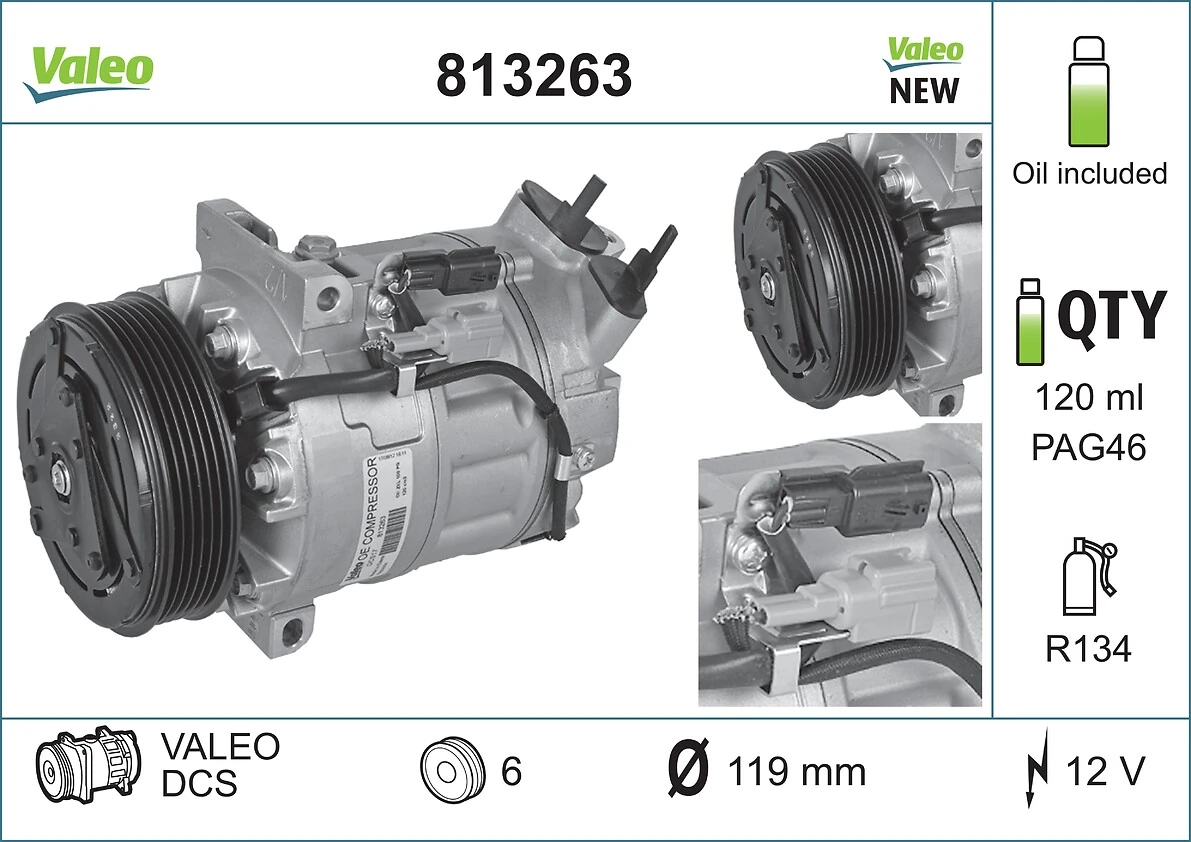 813263 VALEO Компрессор хладагента