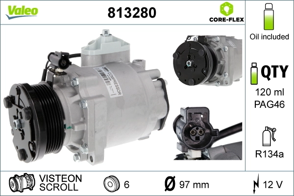 Купить 813280 VALEO Компрессор климатической установки