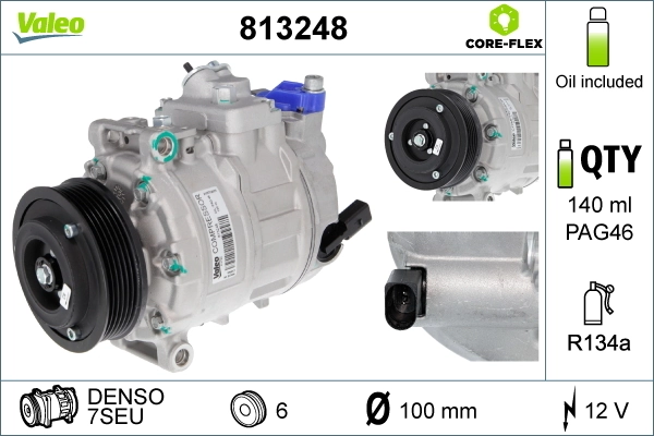 Купить 813248 VALEO Компрессор климатической установки