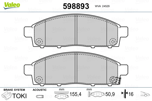 598893 VALEO Колодки передние