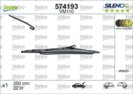 Щетка-дворник лобового стекла, пассажирская VALEO 574193 цена, от 8.54 USD