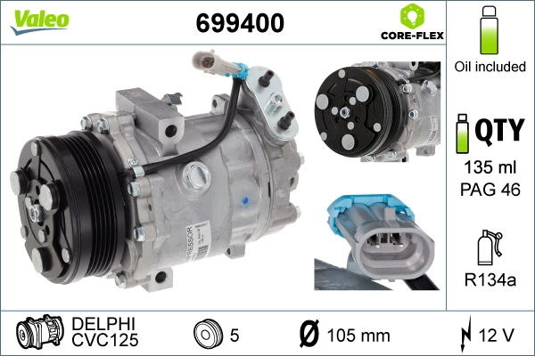 Компрессор кондиционера 6854048 General Motors