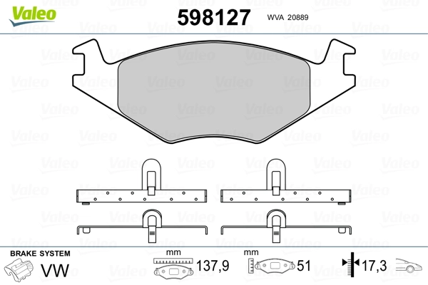 598127 VALEO Колодки передние
