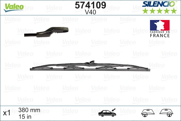 Купить 574109 VALEO Щетка-дворник лобового стекла пассажирская