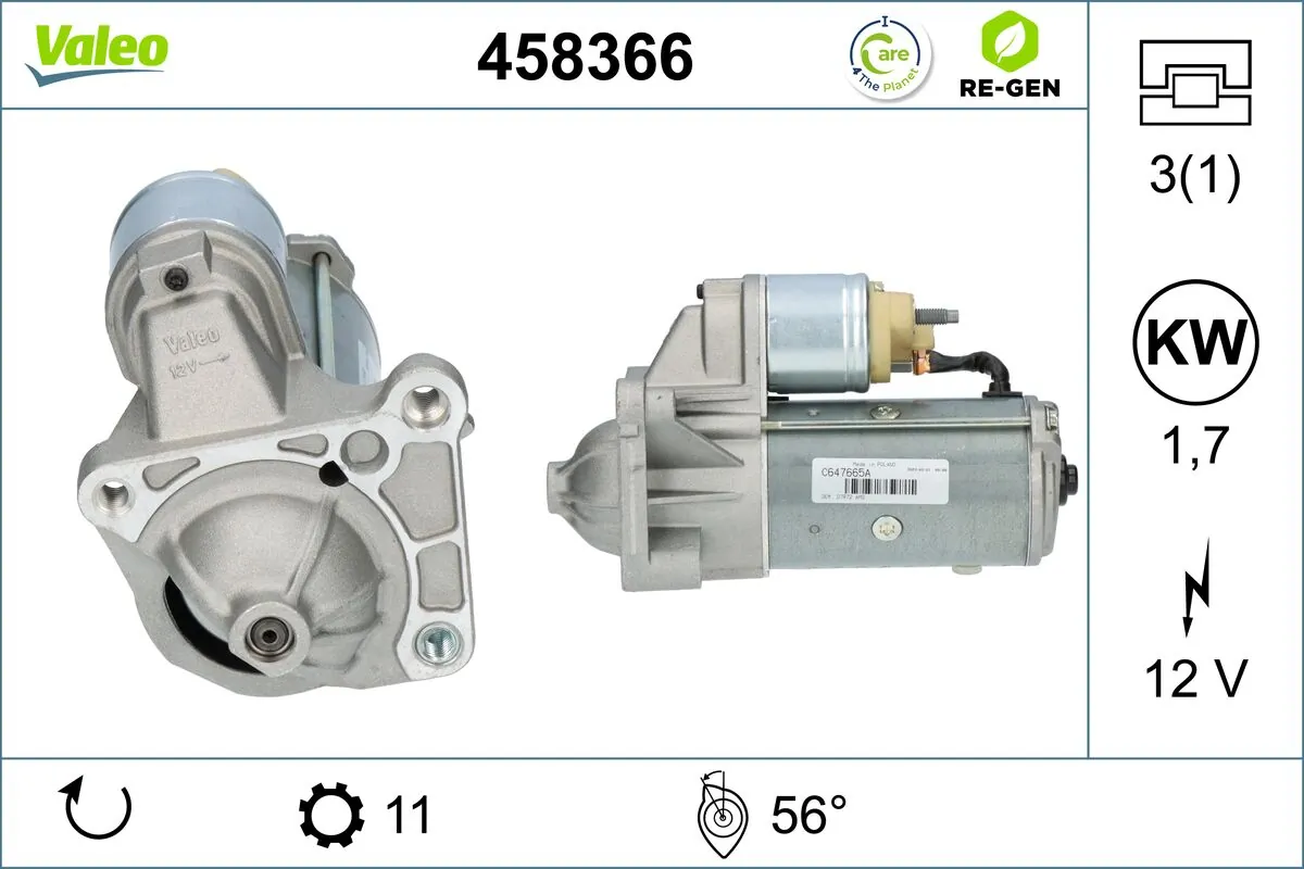 Купить 458366 VALEO Стартер