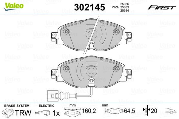 302145 VALEO Колодки передние