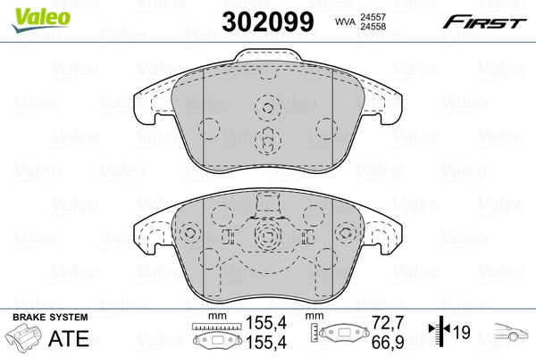 302099 VALEO Колодки передние