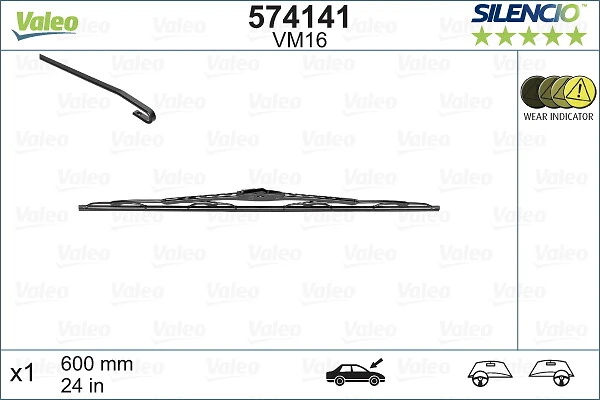 Щетка стеклоочистителя лобового стекла, водительская VALEO 574141 цена, от 10.50 USD
