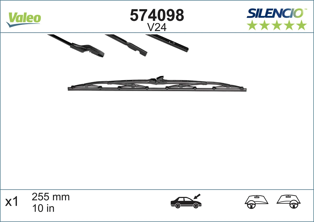 Щетка стеклоочистителя лобового стекла, водительская VALEO 574098 цена, от 10.43 USD