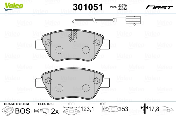 301051 VALEO Колодки передние