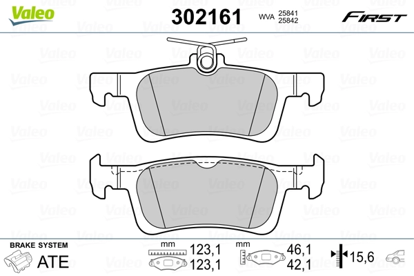 302161 VALEO Колодки тормозные дисковые комплект