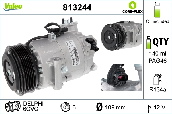 Купить 813244 VALEO Компрессор климатической установки