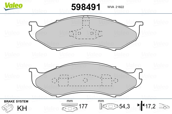 598491 VALEO Колодки передние