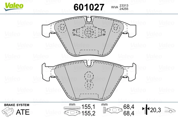 601027 VALEO Колодки передние
