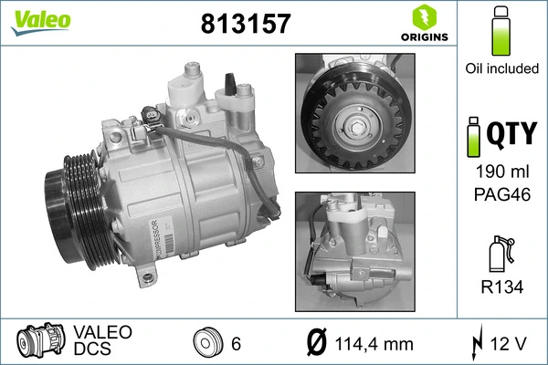 813157 VALEO Компрессор хладагента