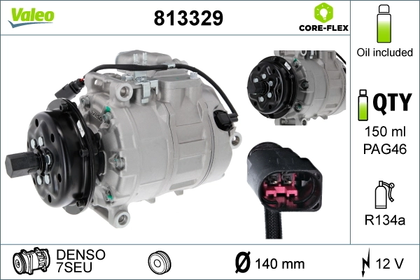 Купить 813329 VALEO Компрессор климатической установки