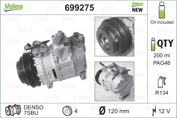 699275 VALEO Компрессор хладагента