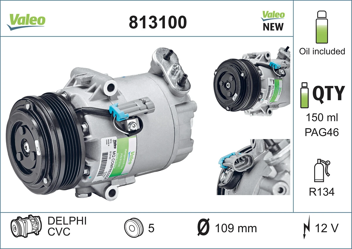 813100 VALEO Компрессор хладагента