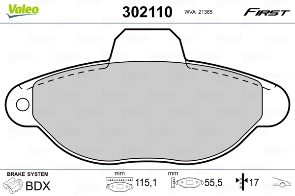 302110 VALEO Колодки передние