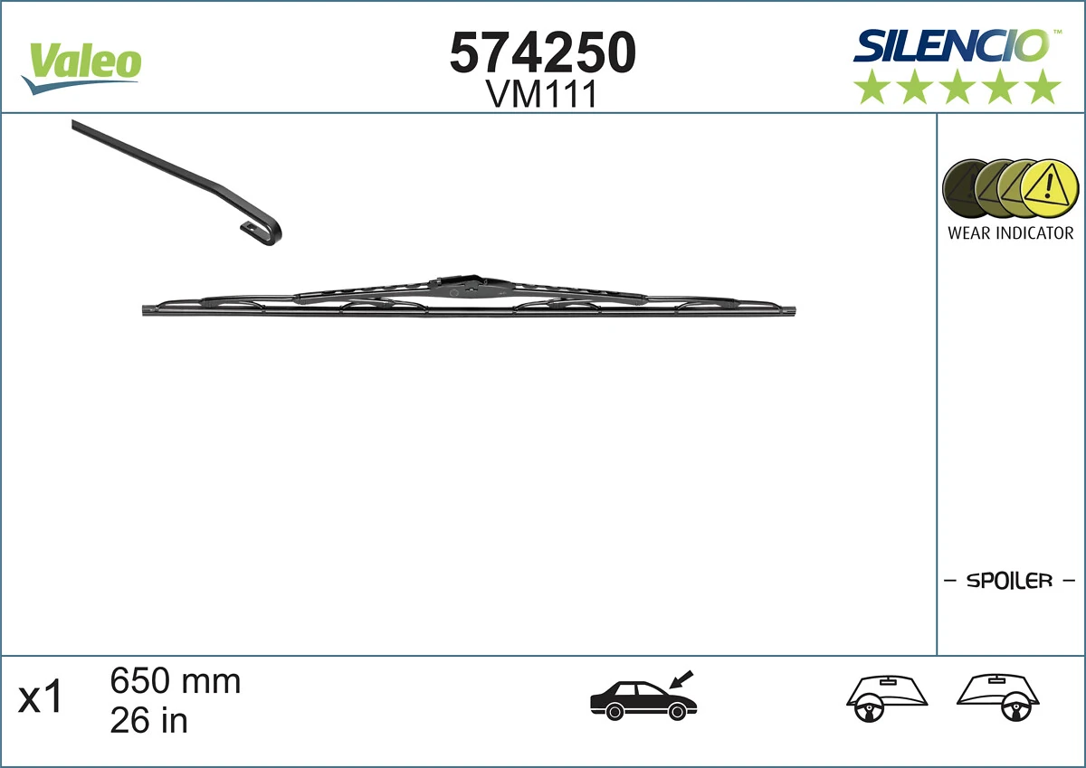 Щетка стеклоочистителя лобового стекла, водительская VALEO 574250 цена, от 14.56 USD