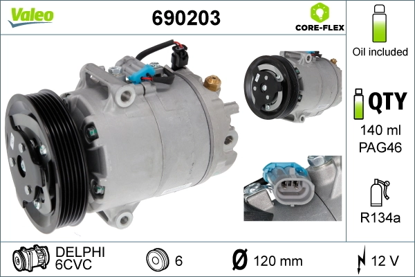 Купить 690203 VALEO Компрессор климатической установки