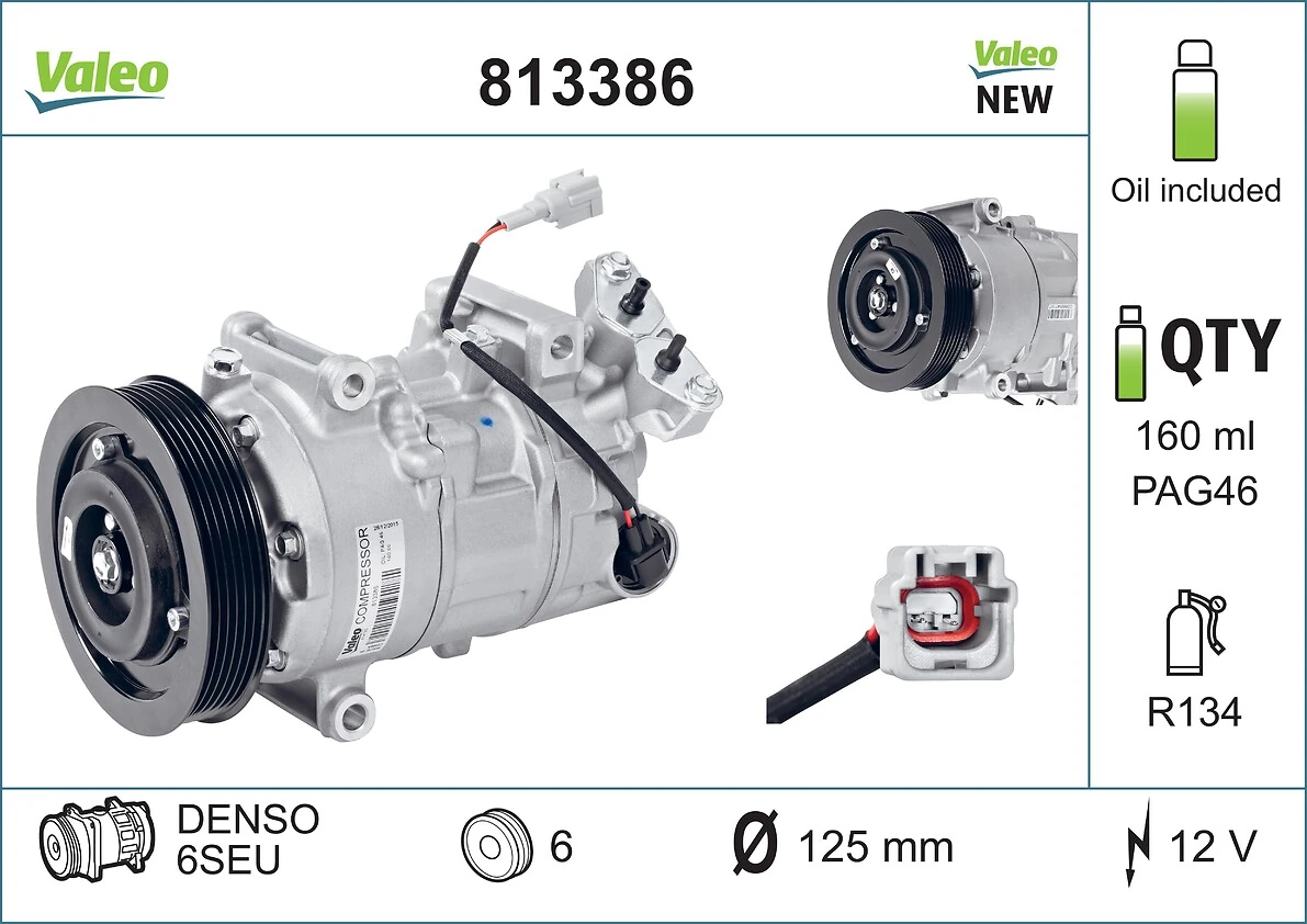 813386 VALEO Компрессор хладагента