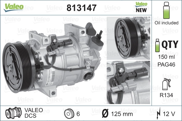 813147 VALEO Компрессор хладагента