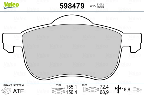 598479 VALEO Колодки передние