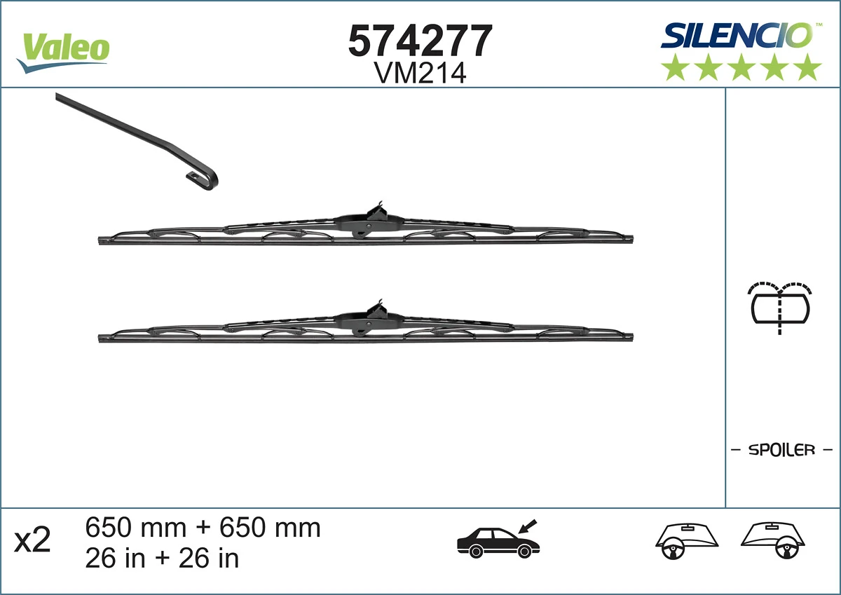 Резинка щетки стеклоочистителя, комплект VALEO 574277 цена, от 27.97 USD