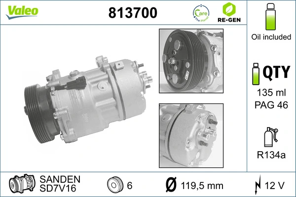  Compressor de aparelho de ar condicionado Ford Escort V carrinha (GAL, AVL) (1990 - 1992) V