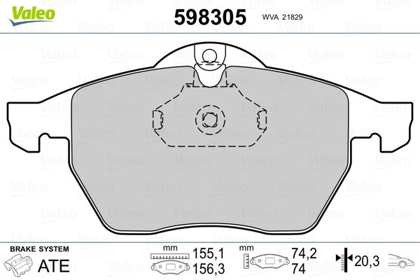 598305 VALEO Колодки передние