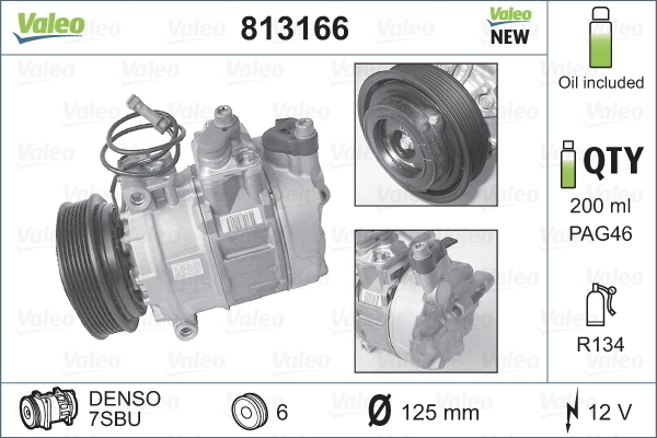 813166 VALEO Компрессор хладагента