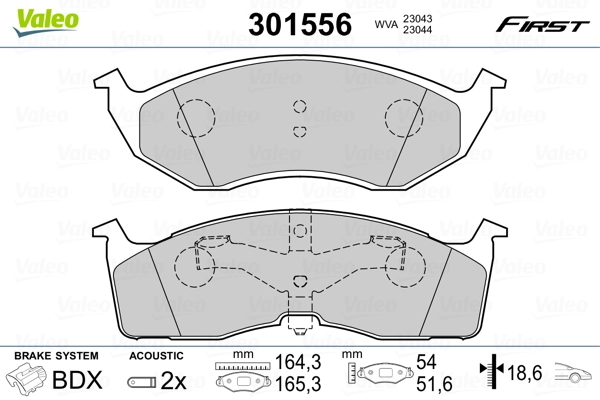 301556 VALEO Колодки передние