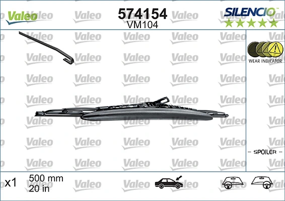 Щетка-дворник лобового стекла, пассажирская VALEO 574154 цена, от 12.85 USD