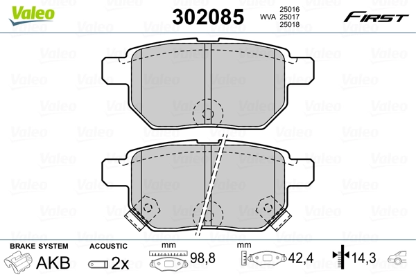 302085 VALEO Колодки тормозные дисковые комплект