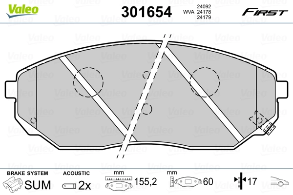301654 VALEO Колодки передние
