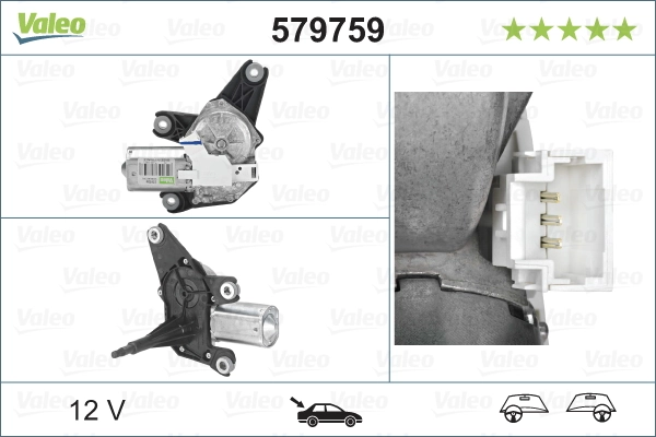 Купить 579759 VALEO Мотор стеклоочистителя заднего стекла
