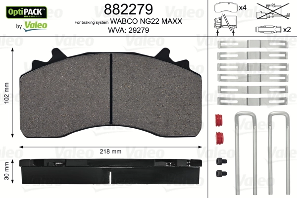 Тормозные колодки VALEO 882279