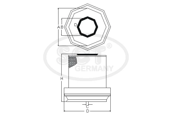 Элемент воздушного фильтра SCT SB966 цена, от 63.87 USD