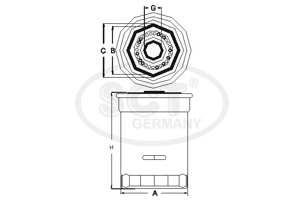 Фильтр очистки масла центробежный SCT SK809 цена, от 9.36 USD