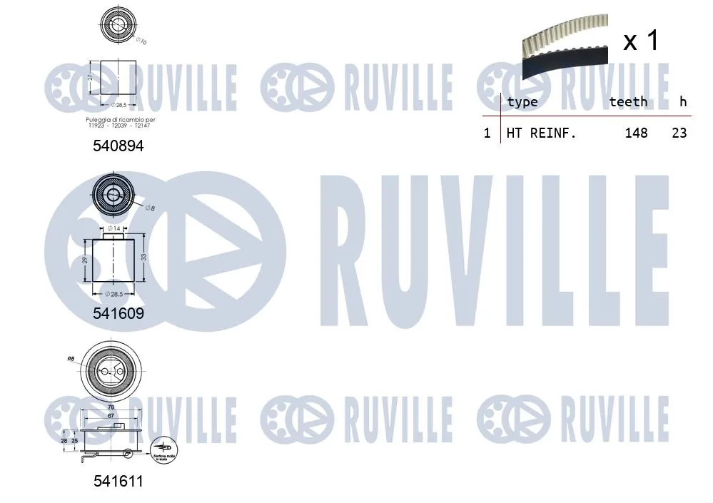 550319 Ruville Комплект ремня ГРМ