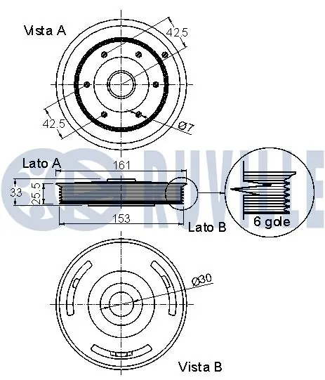520077 Ruville Шкив коленчатого вала