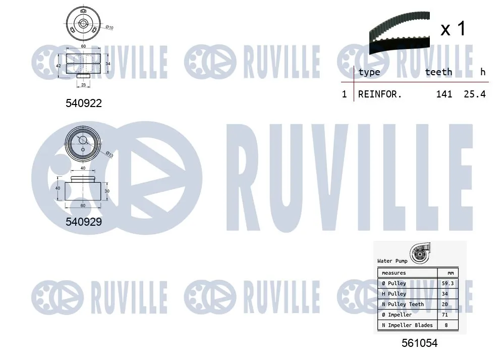 5501341 Ruville Комплект ремня ГРМ