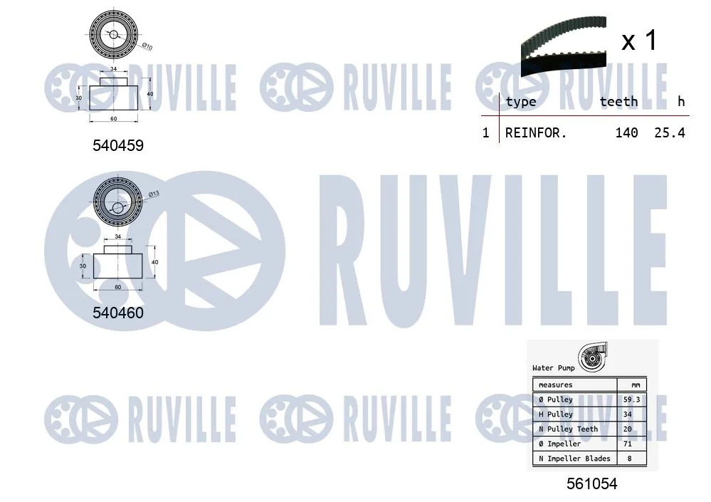 5501122 Ruville Комплект ремня ГРМ