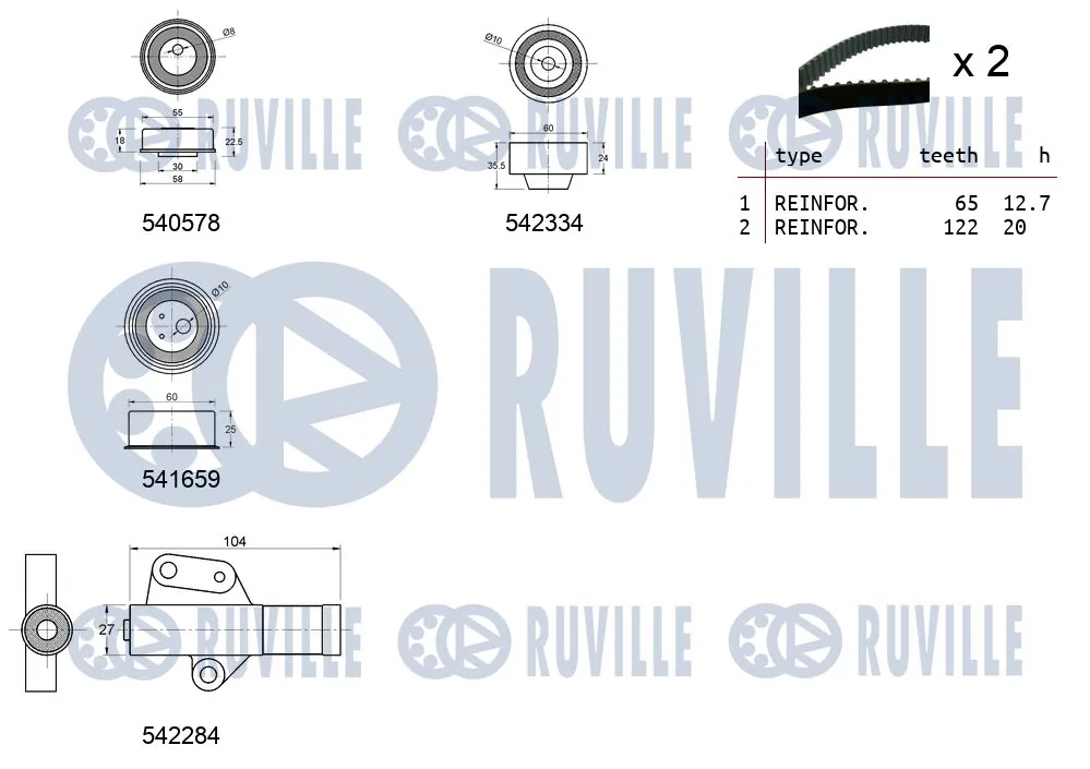 550410 Ruville Комплект ремня ГРМ