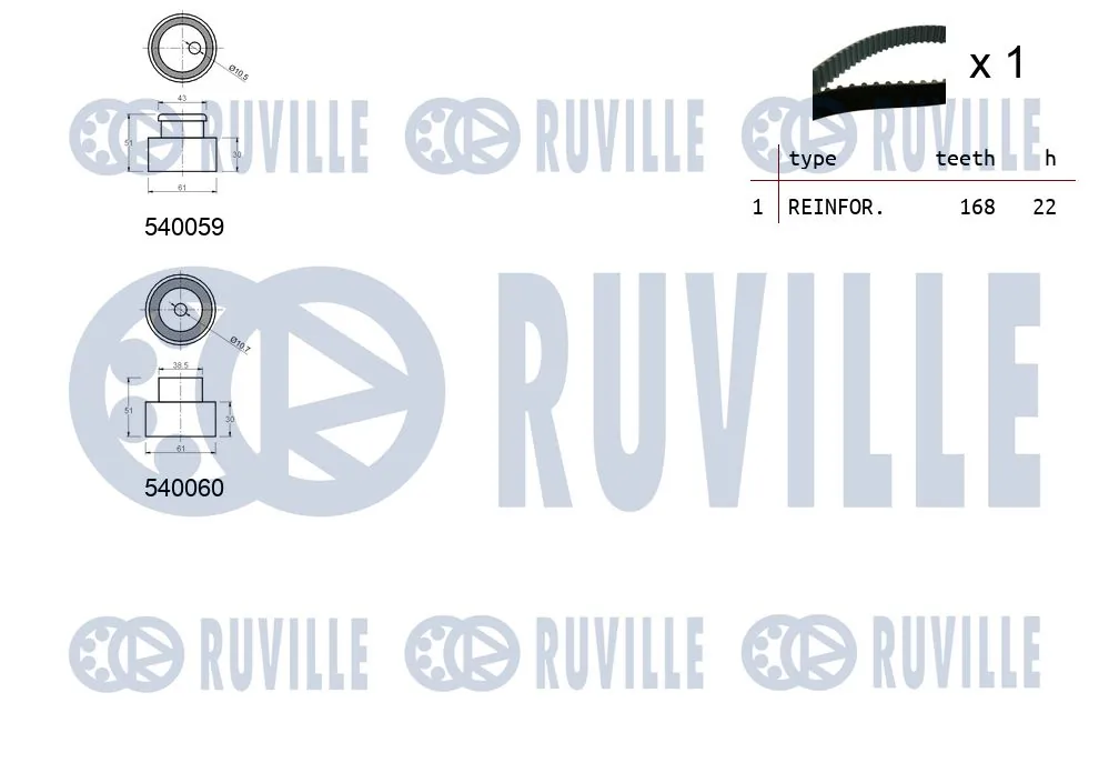 550003 Ruville Комплект ремня ГРМ
