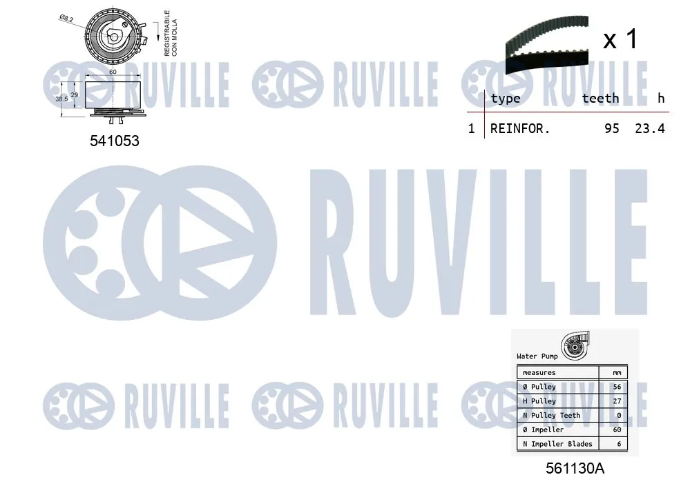 5501191 Ruville Комплект ремня ГРМ