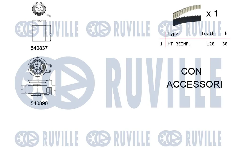 550137 Ruville Комплект ремня ГРМ